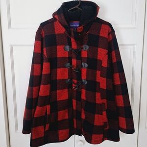Madden Girl buffalo plaid coat